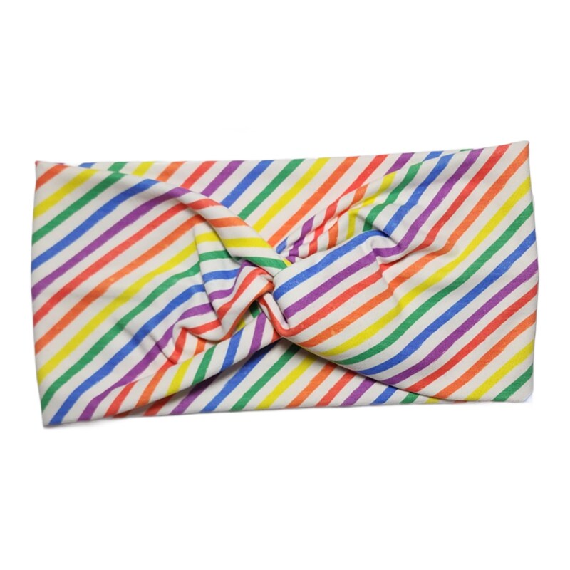 Twist Knot Fashion Headband - Pride Rainbow Stripes